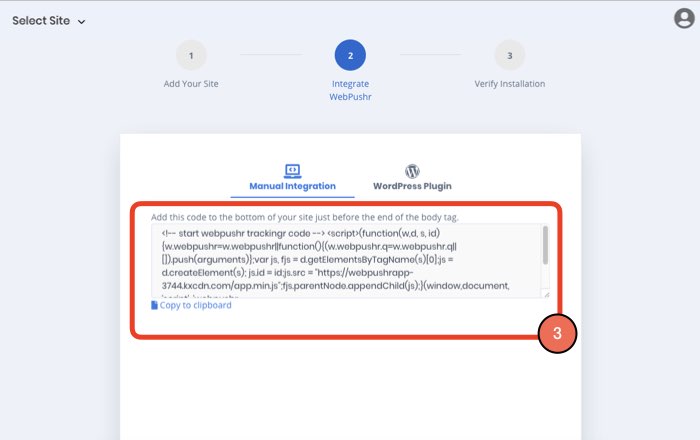 Webpushr Manual Integration